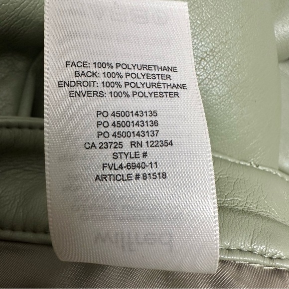 Wilfred Olive Green Straight Leg Pants faux leather sz 2 - Picture 10 of 13